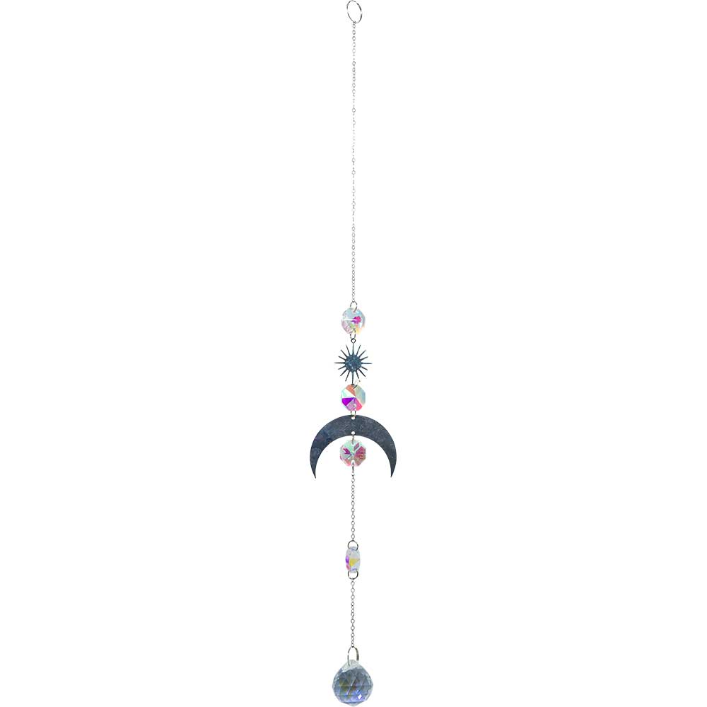 Crystal Hanging String-AB Sphere & Mini Discs & Moon Charm