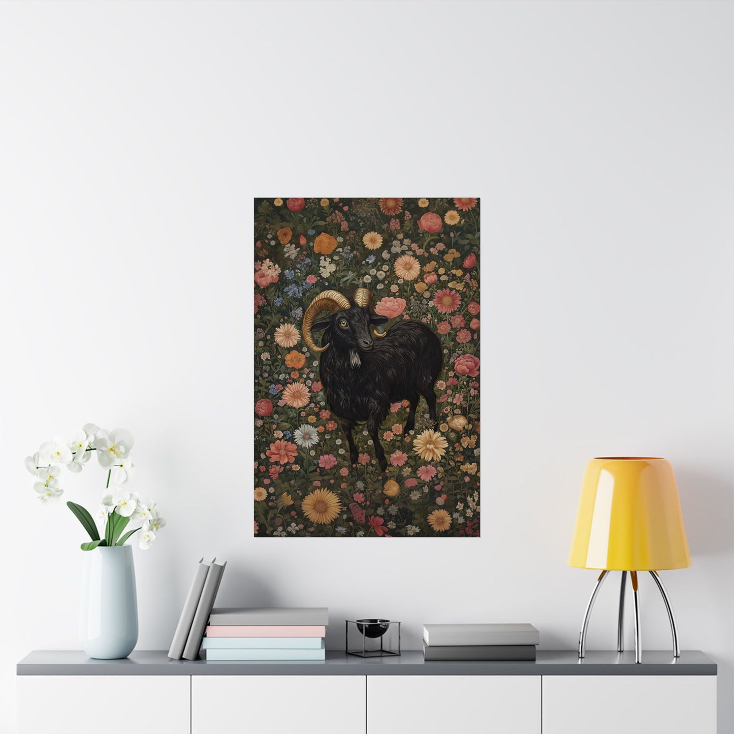 Goat In The Garden Matte Vertical Poster