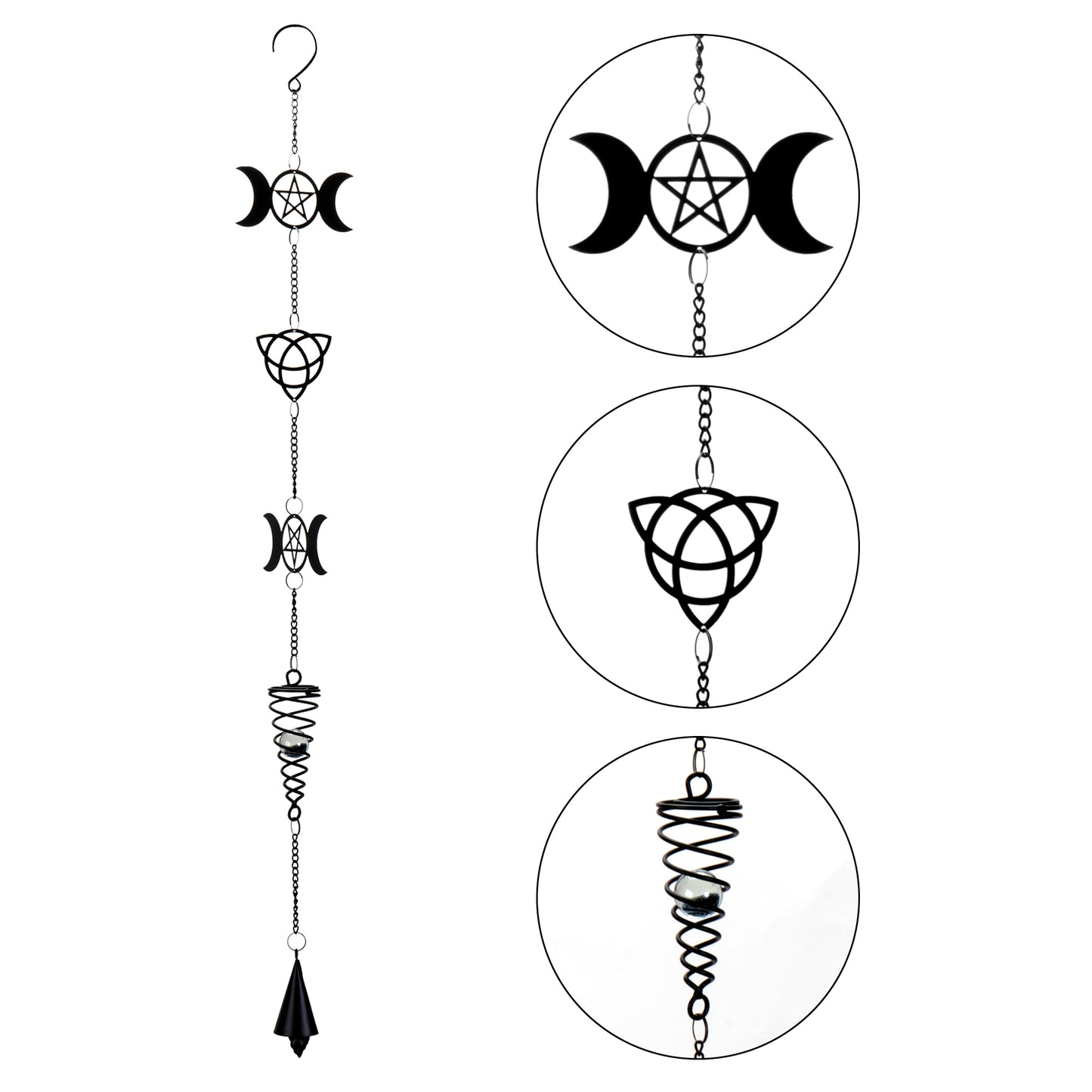 Triple Moon Metal Hanging Ornament
