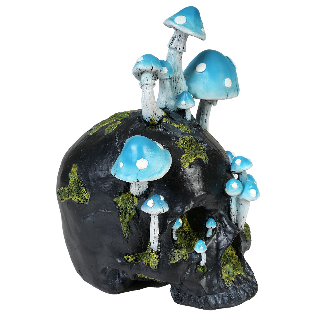 Dark Skull with Mushrooms