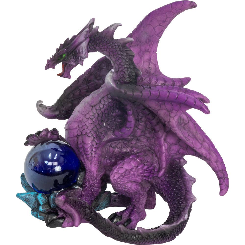 Purple Dragon Figurine with Sphere