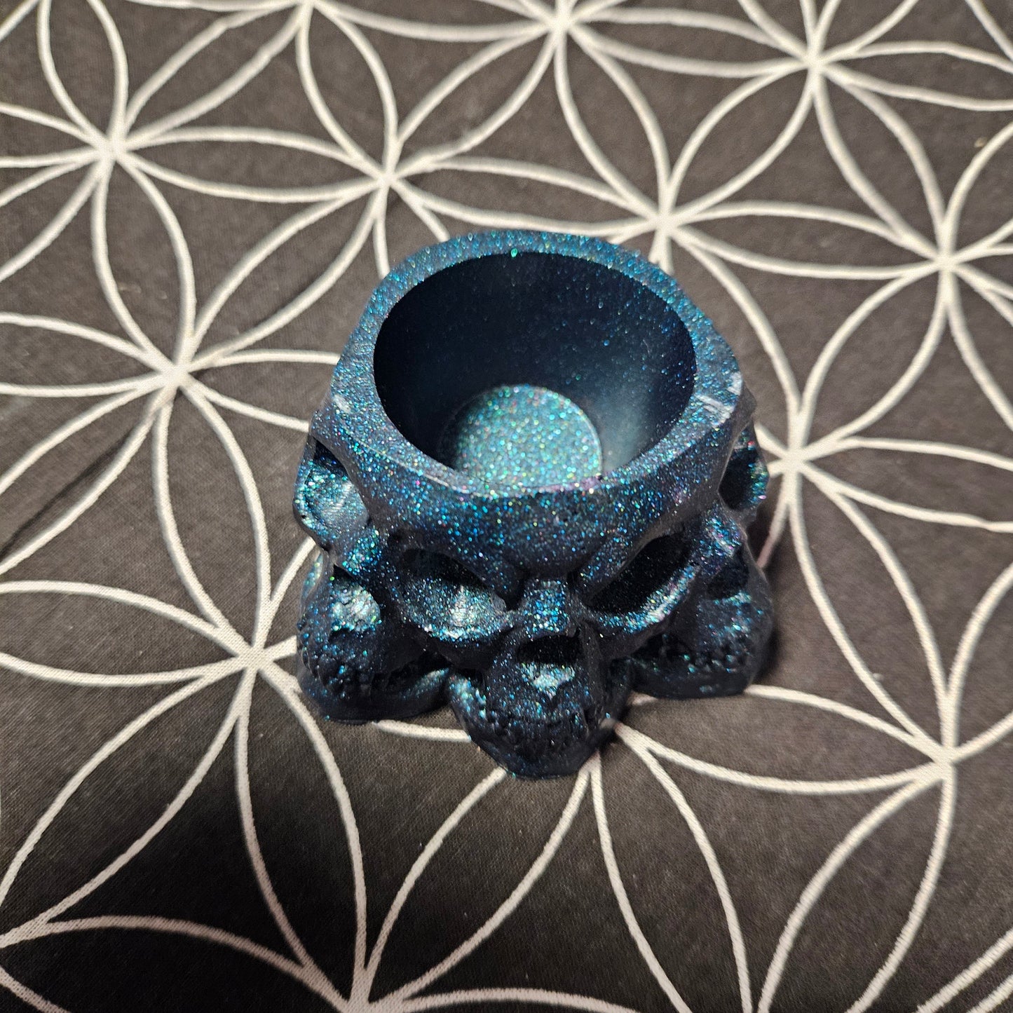 Triple Skull Candle Holder