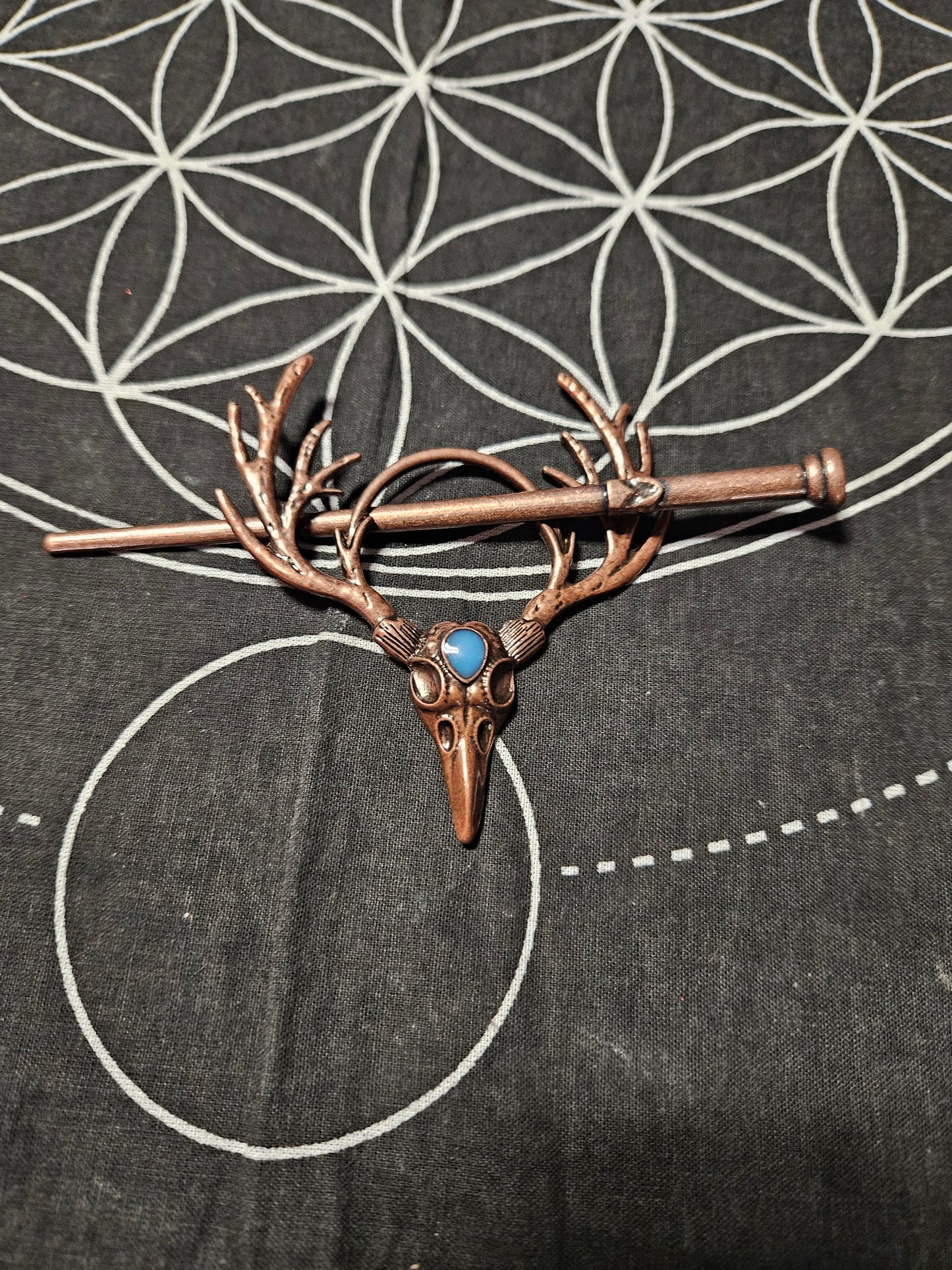 Antler & Skull Hair Stick Slide