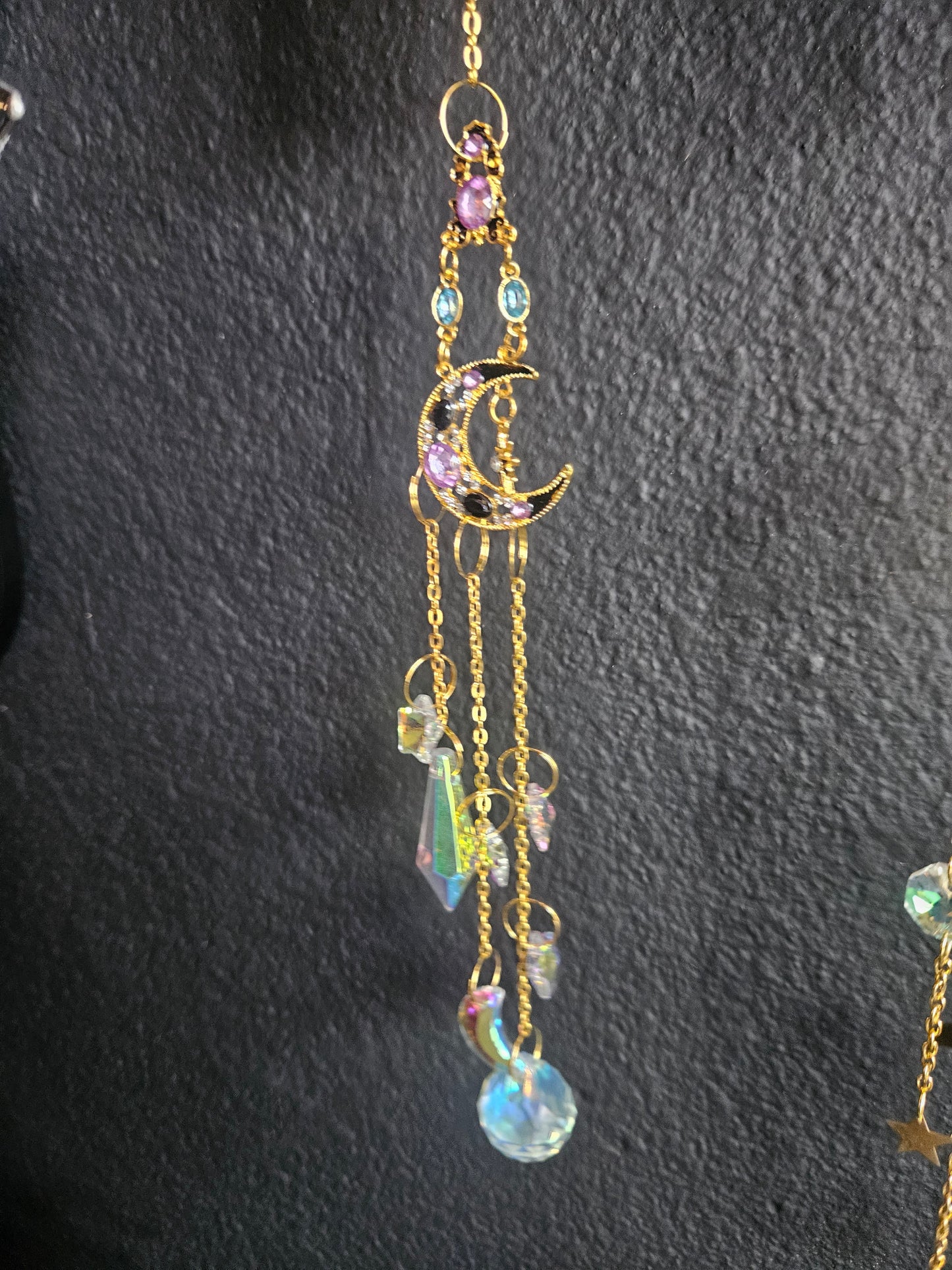 Bejeweled Crescent Moon Suncatcher