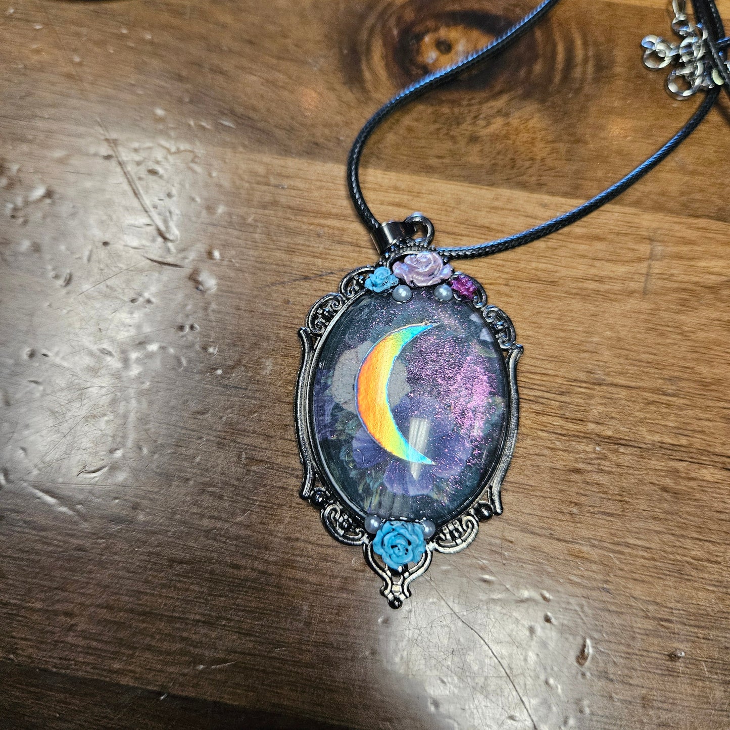 Floral Moon Cabochon Necklaces