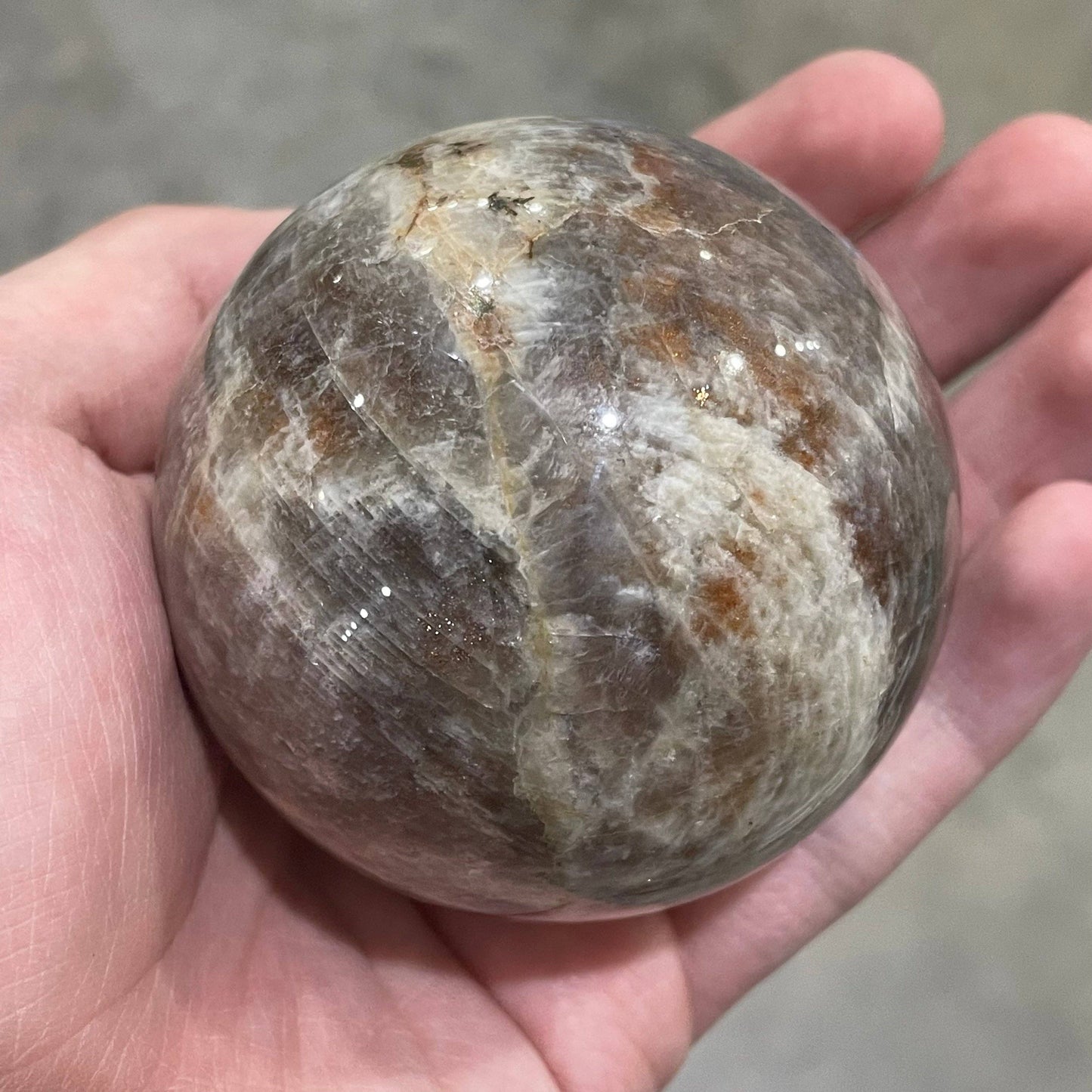 Gray Moonstone Sphere