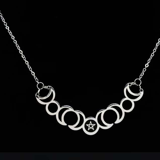 Mystic Triple Moon Goddess Necklace