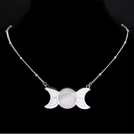 Triple Moon Opal Necklace