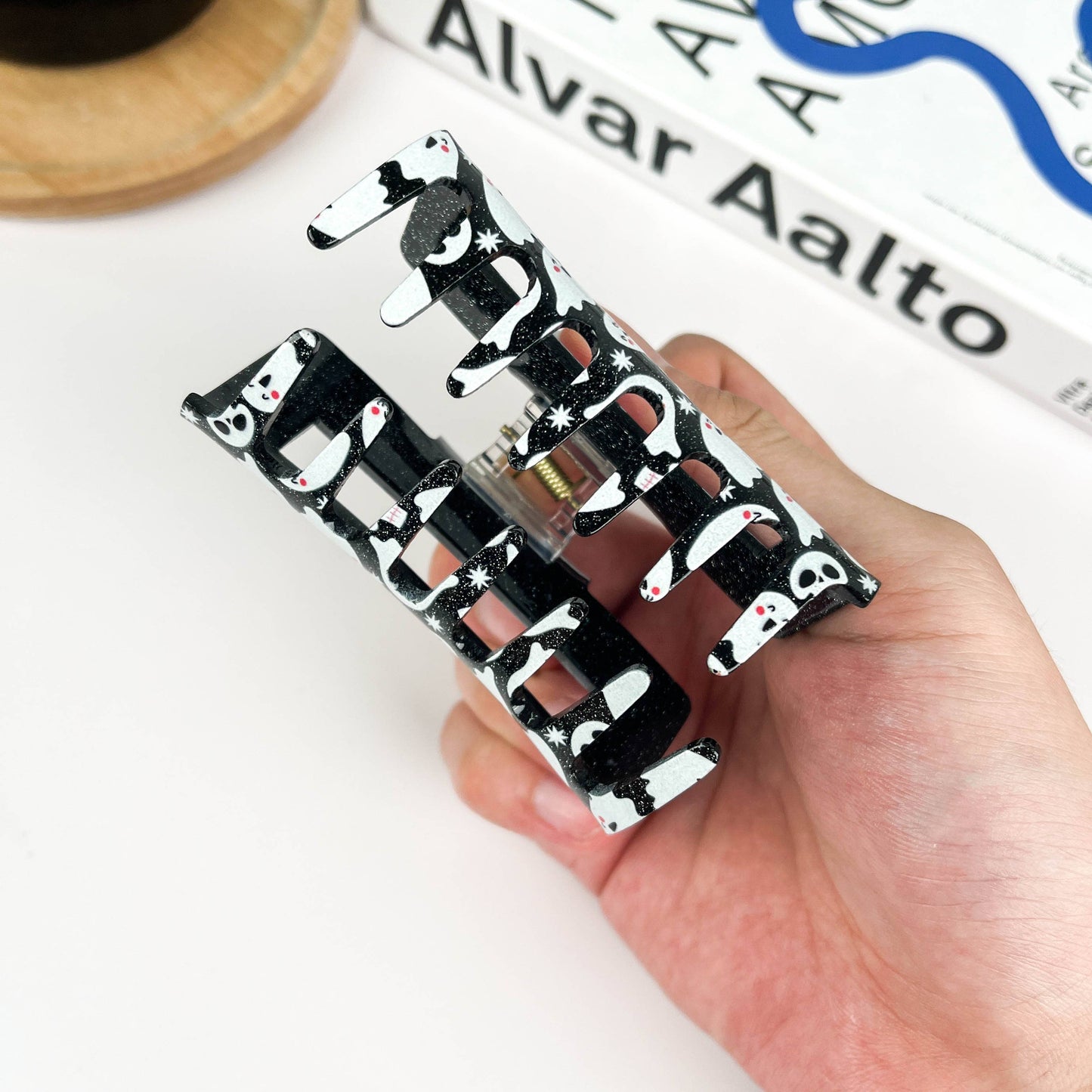 Skulls Black Hair Claw Clip