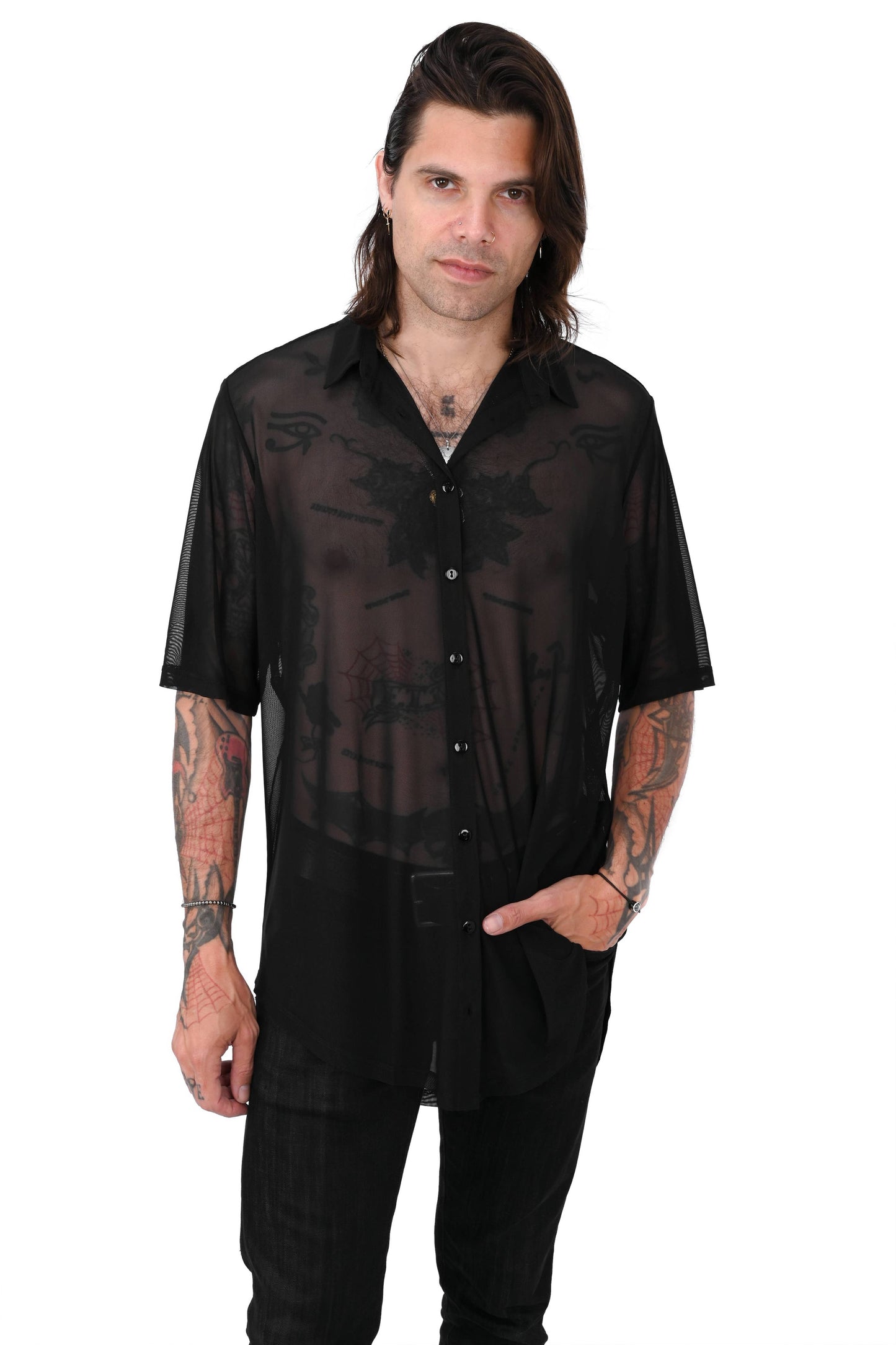 Short Sleeve Mesh Memphis Oversized Shirt