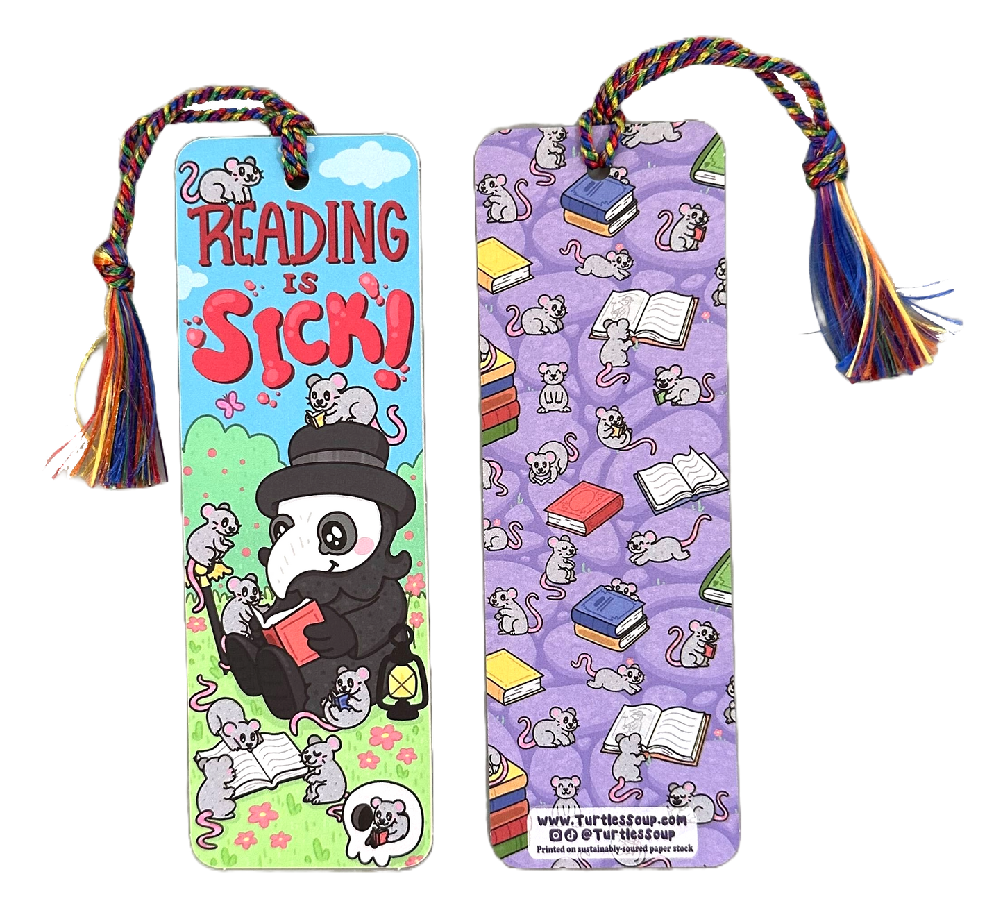 Reading Is Sick Plague Doctor Gift Bookmark with Tassel