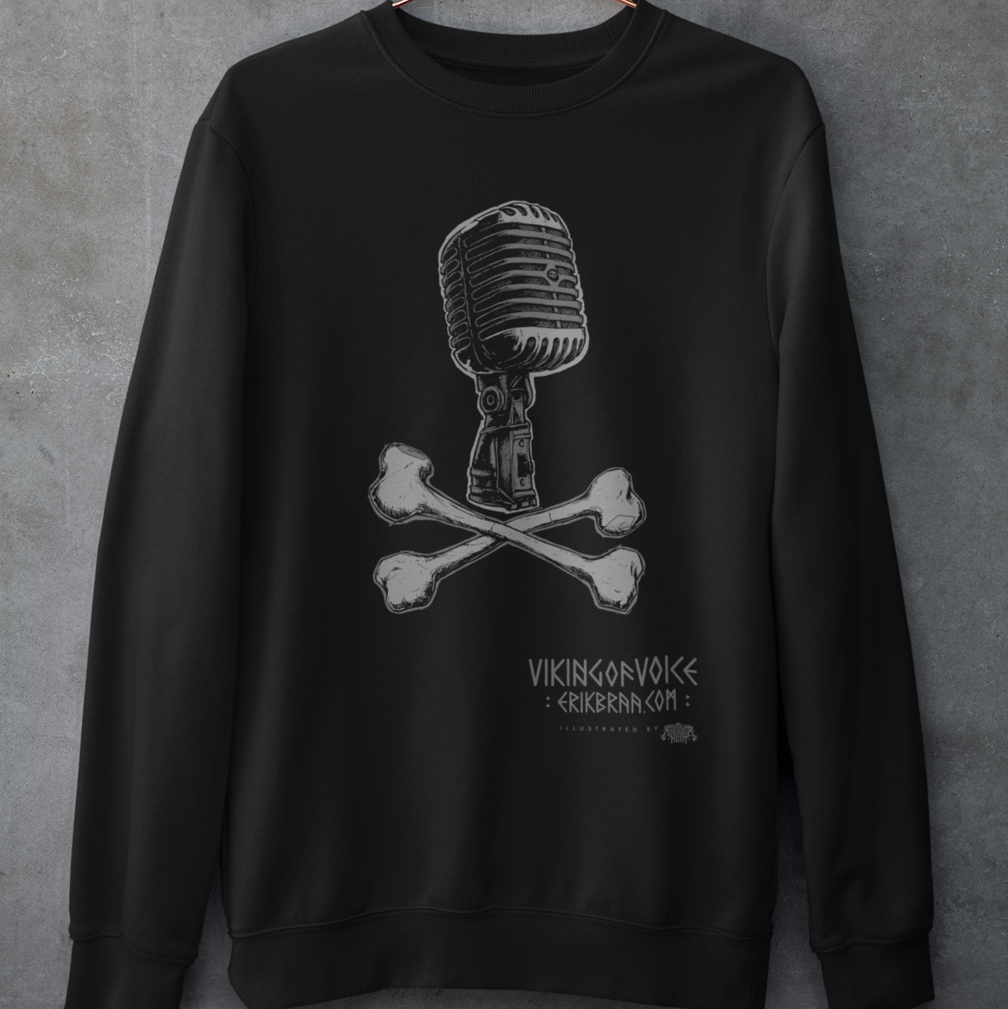 Erik Braa Viking of Voice Mic Roger Crew Neck Sweatshirt