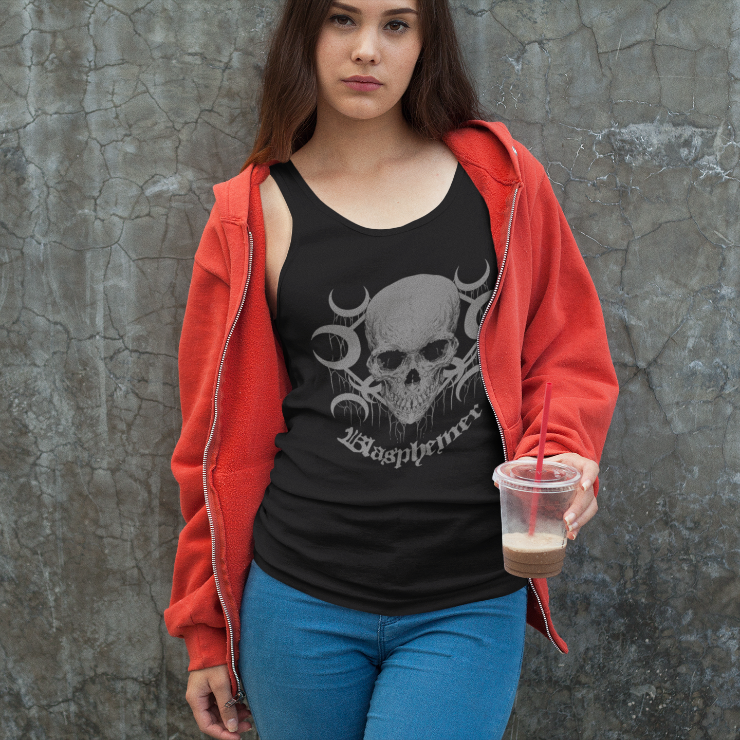 Blasphemer Skull Of A Heretic Racerback Tank Top