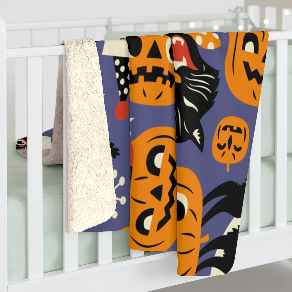 Scaredy Cat Sherpa Fleece Blanket