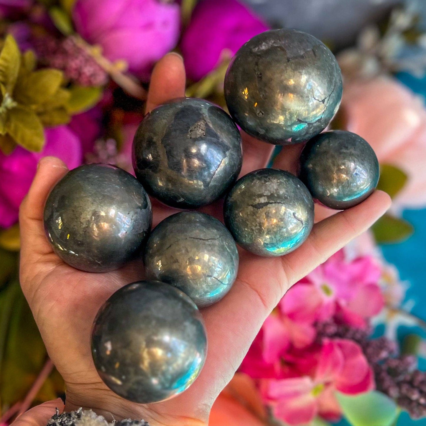Polished Pyrite Crystal Ball