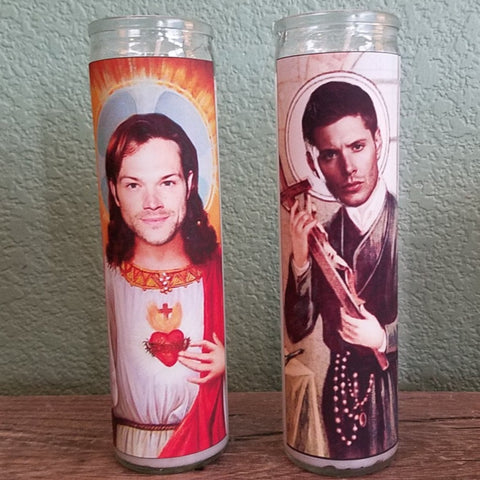 Sam and Dean Saint Candle Set