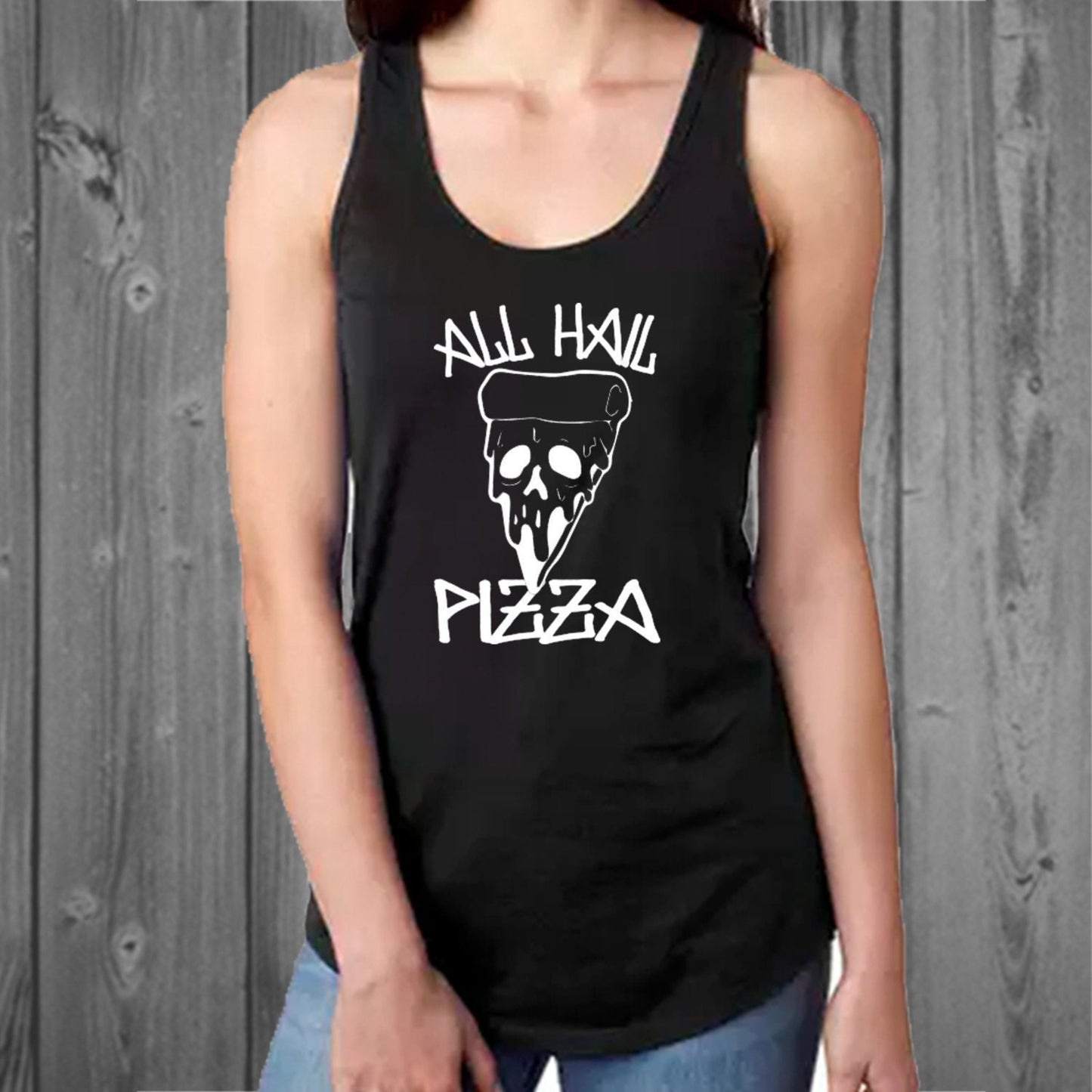All Hail Pizza Racerback Women's Tank