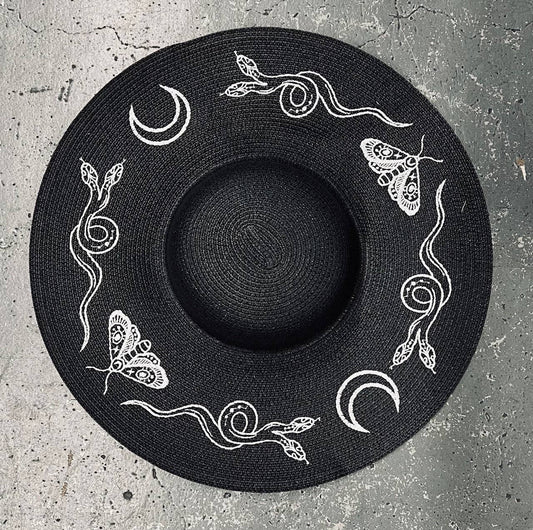 Snake Moon Floppy Sun Hat  XL Brim