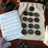 Witches' Rune Set Round Tiles