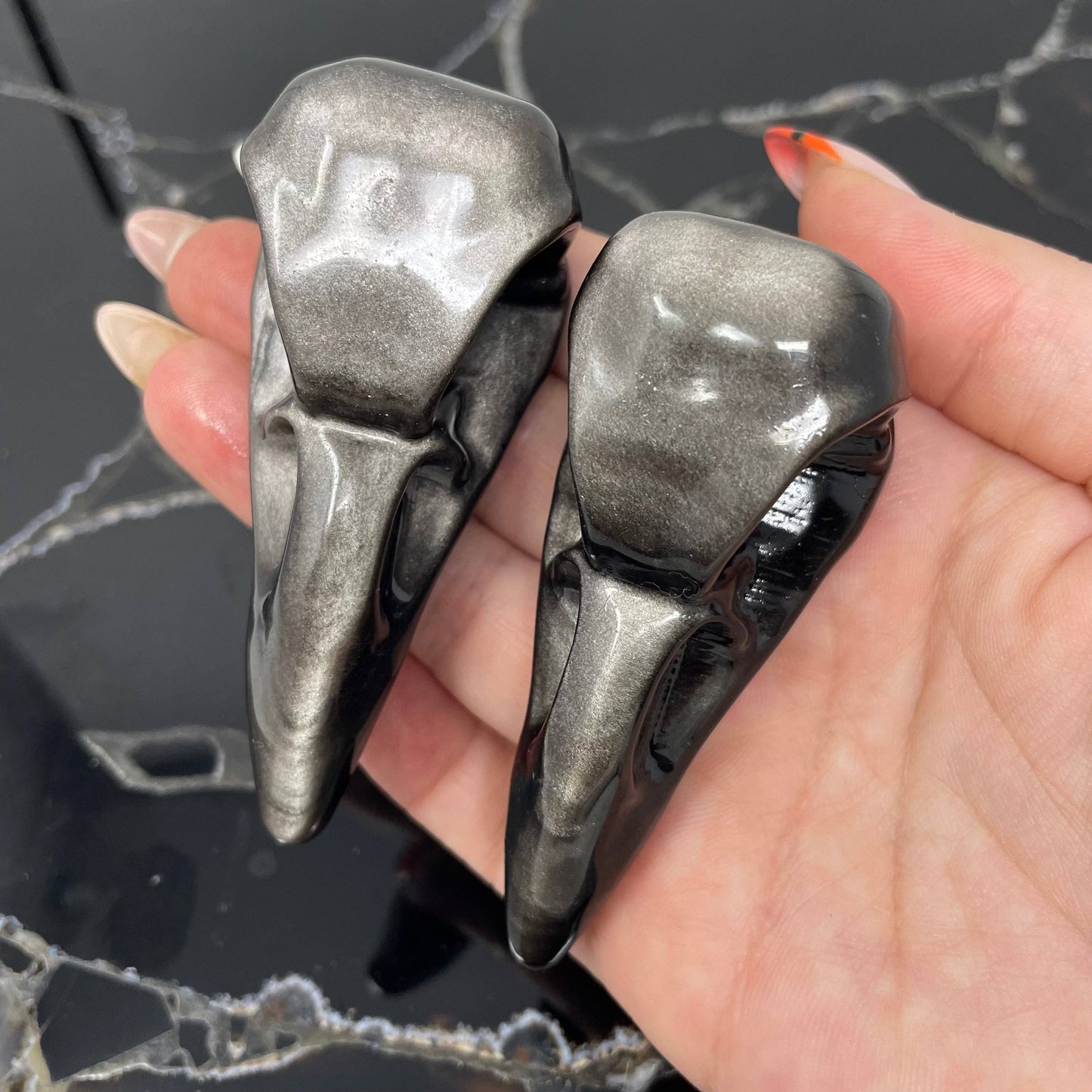 Silver Sheen Obsidian Raven
