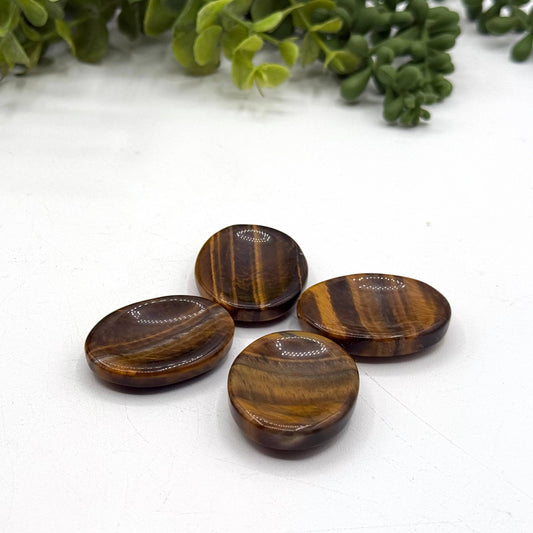 Yellow Tiger Eye Worry Stones 40x30x8mm
