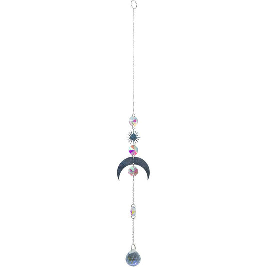 Crystal Hanging String-AB Sphere & Mini Discs & Moon Charm