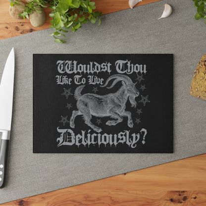 Live Deliously Glass Cutting Board