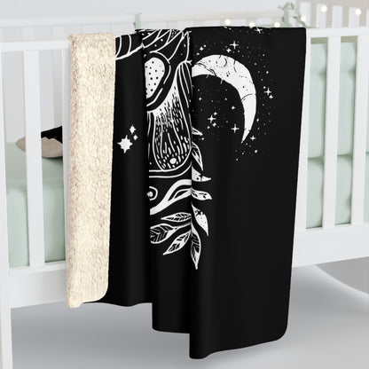 Luna Moth Sherpa Blanket