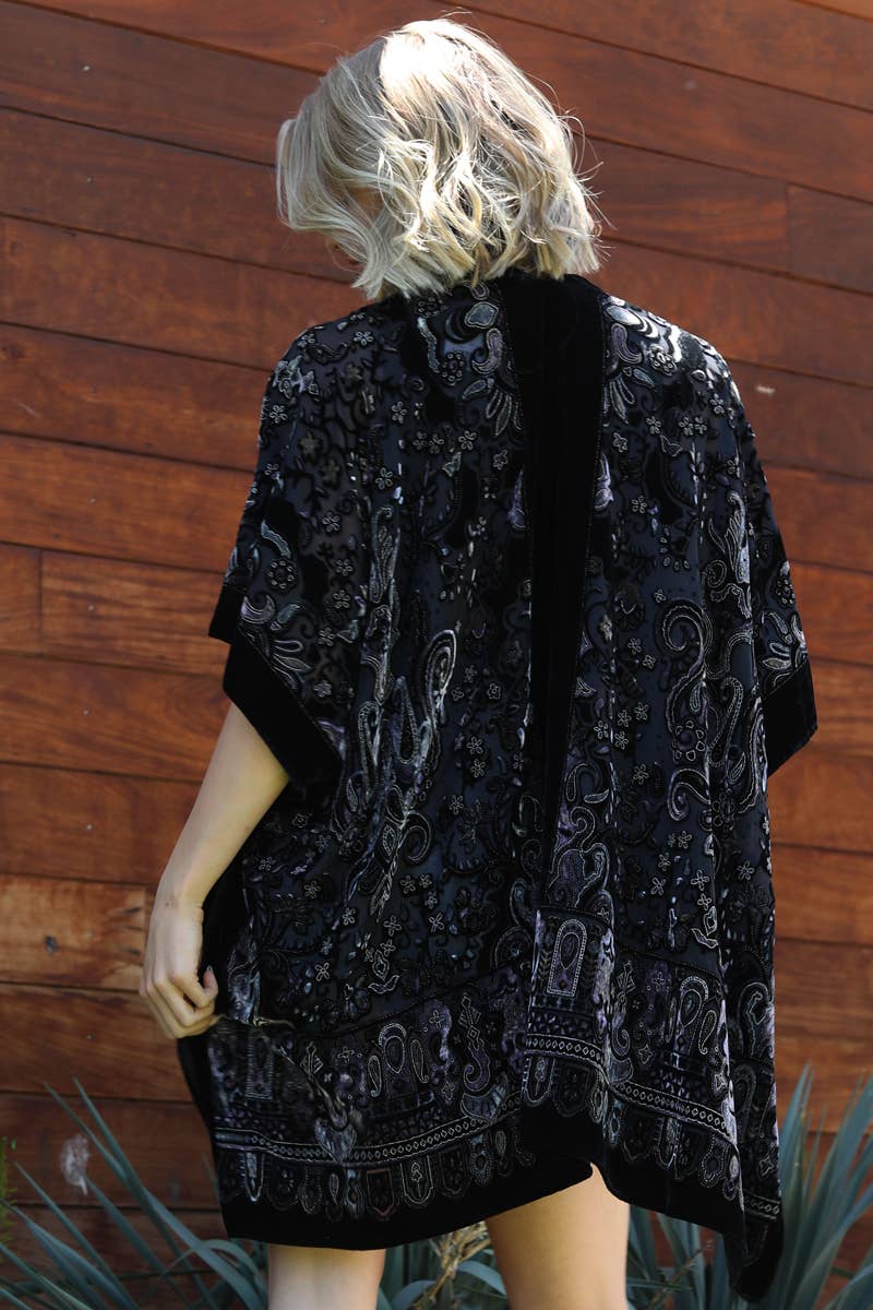 Witching Hour Wrap Velvet Kimono