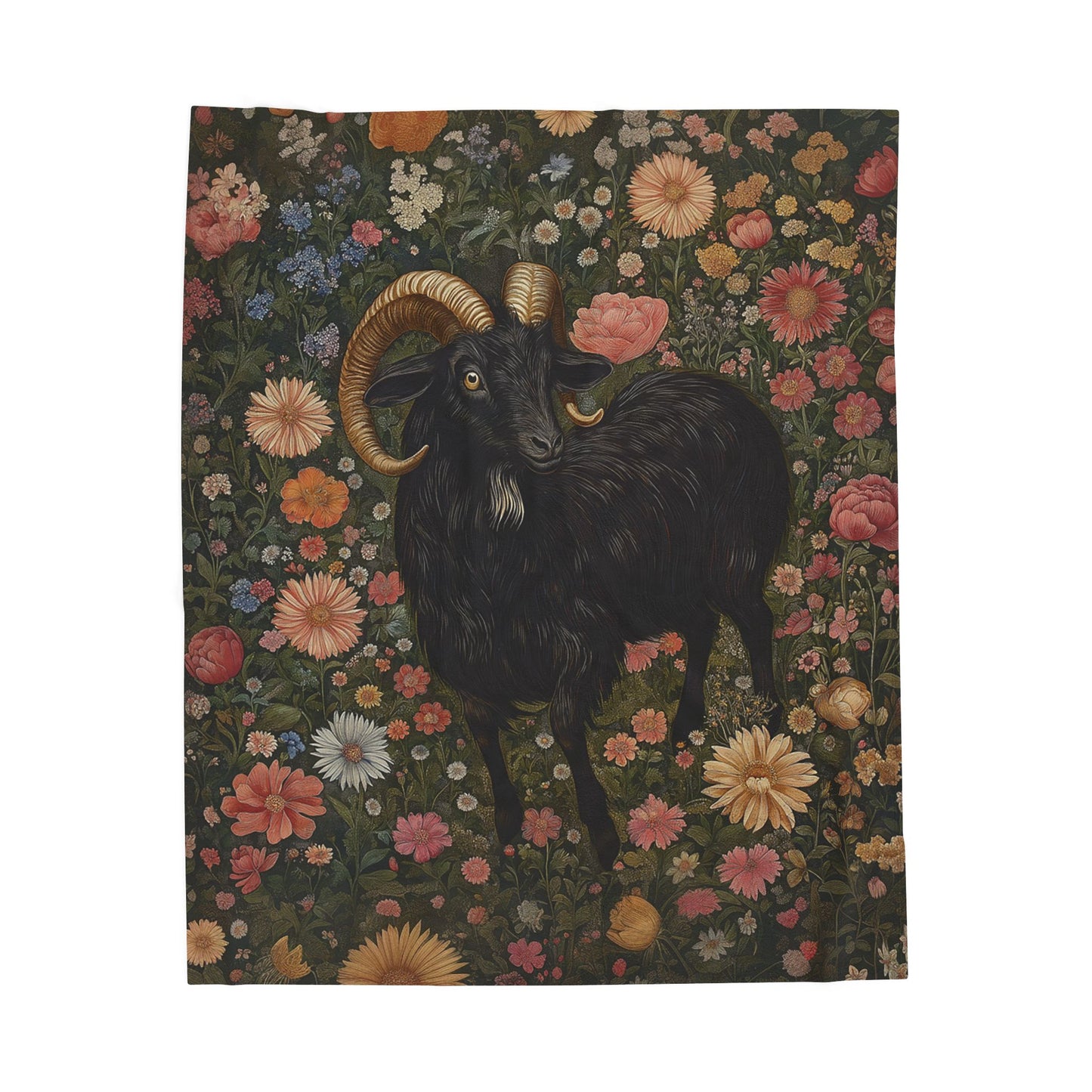Goat In The Garden Velveteen Plush Blanket