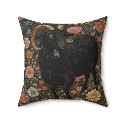 Goat In the Garden Spun Polyester Square Pillow