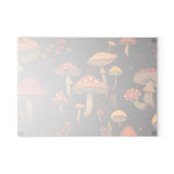 Mushrooms Glass Cutting Board