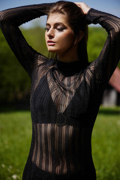 Midnight Hex Glam Maxi Dress