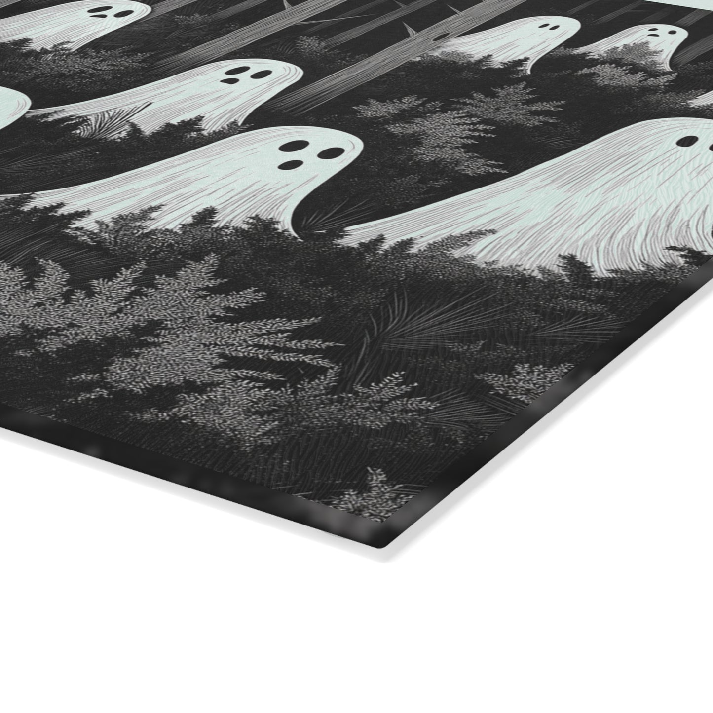 Forest Ghosts Glass Cutting Board