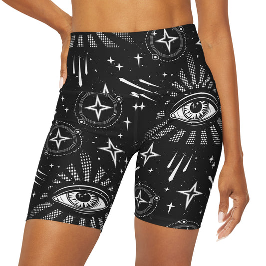 Cosmic Eyes High Waisted Yoga Shorts