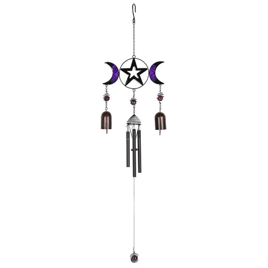 Triple Moon Wind Chime With Bells