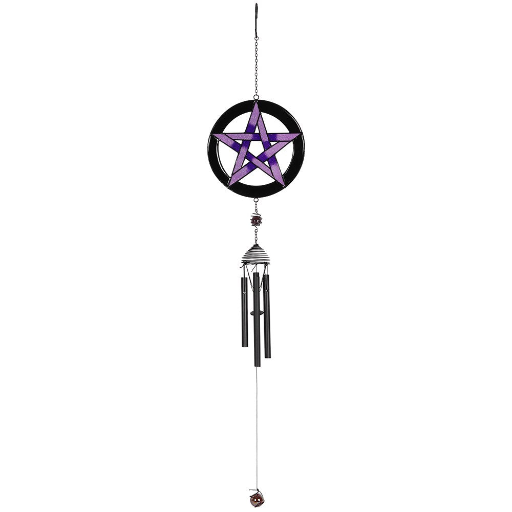 Purple Pentagram Wind Chime