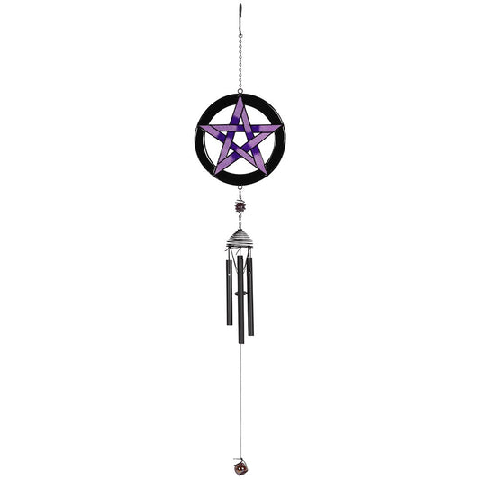 Purple Pentagram Wind Chime