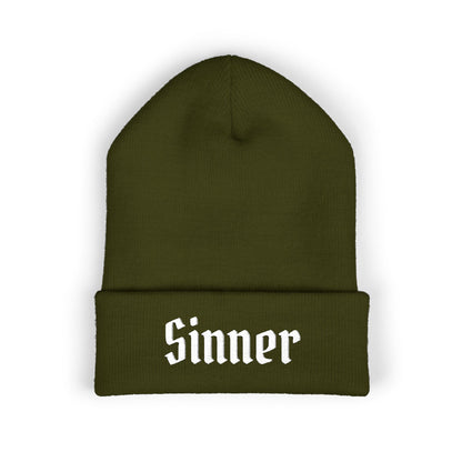 Sinner Embroidered Cuffed Beanie