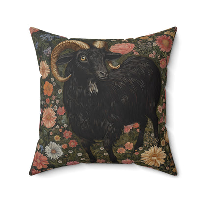 Goat In the Garden Spun Polyester Square Pillow