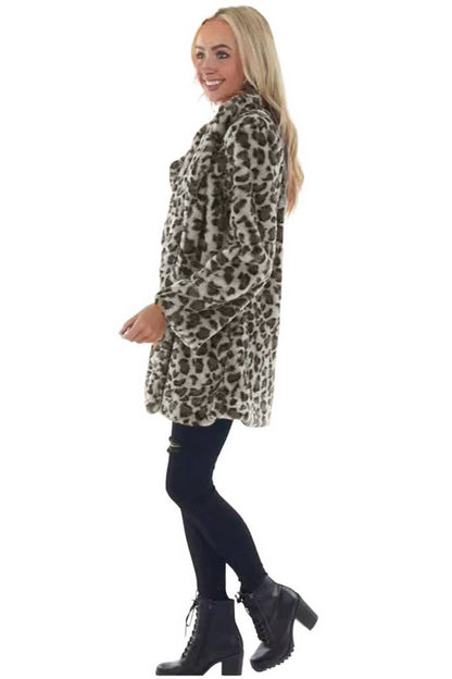 Leopard of the Left Hand Path Faux Fur Coat