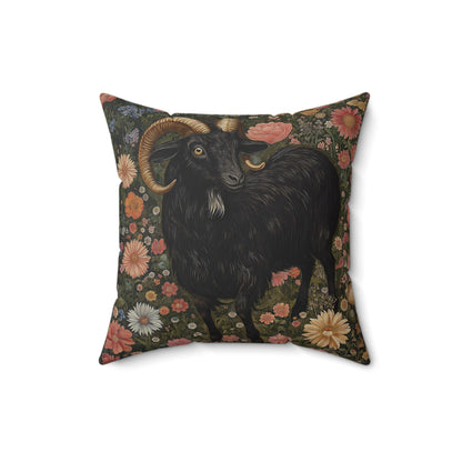 Goat In the Garden Spun Polyester Square Pillow