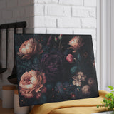 Dark Floral Glass Cutting Board