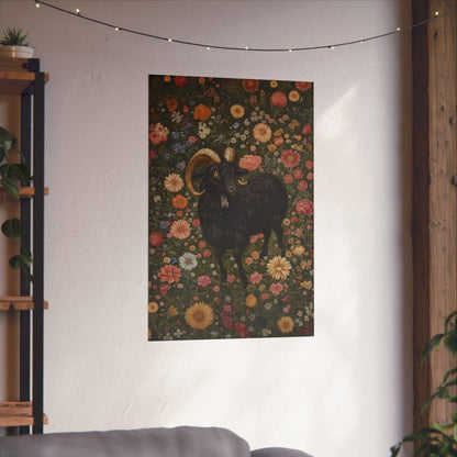 Goat In The Garden Matte Vertical Poster