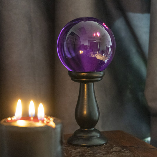 Purple Crystal Ball On Stand