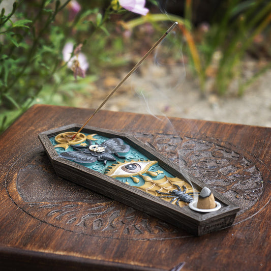 Death Moth Coffin Shaped Incense Burner