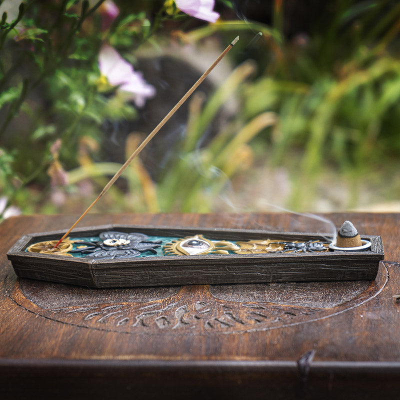Death Moth Coffin Shaped Incense Burner