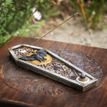 Bat Coffin Shaped Incense Burner