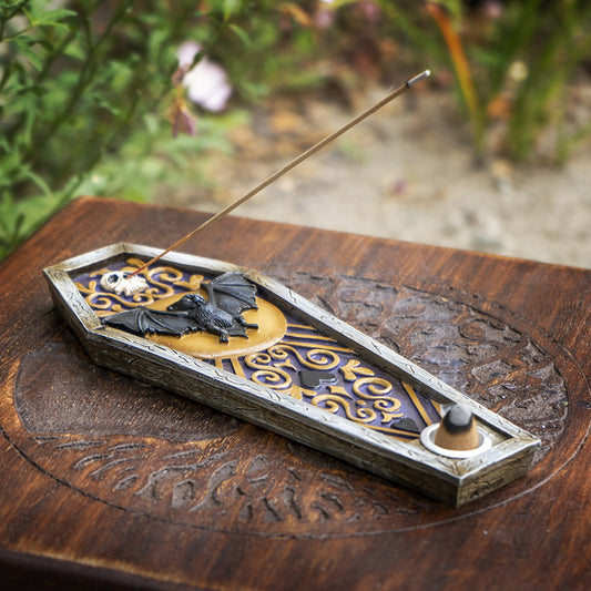 Bat Coffin Shaped Incense Burner