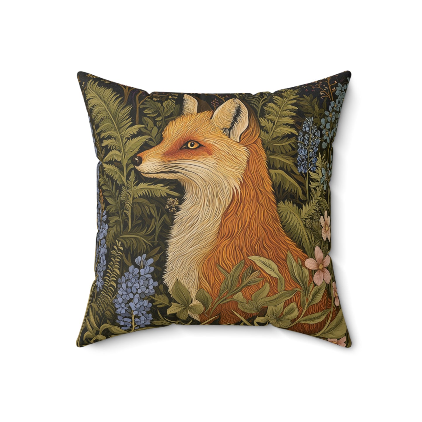 Fox In The Garden Spun Polyester Square Pillow